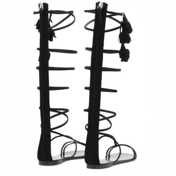 Giuseppe Zanotti Danse Gladiator Flats Black Size 6 Suede Leather $1650 New - Picture 3 of 11